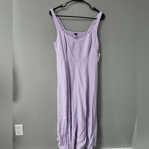 Old Navy Lilac Fit And Flare Linen-blend Midi Dress Size Small NWT